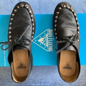 John Fluevog - Living Diotima Black Studded Loafer - w sz 8